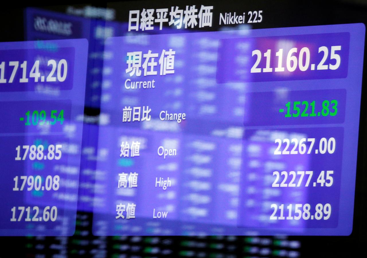 Asian shares flirt with six-week low as US yields creep up