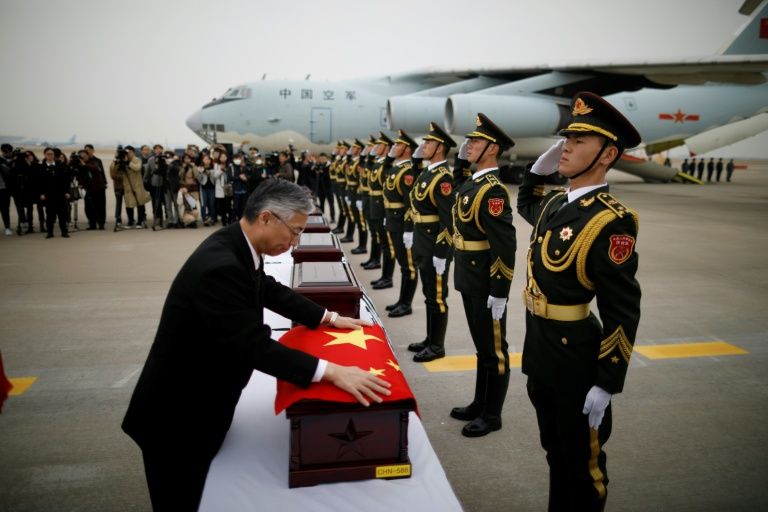 South Korea repatriates remains of 20 Chinese soldiers