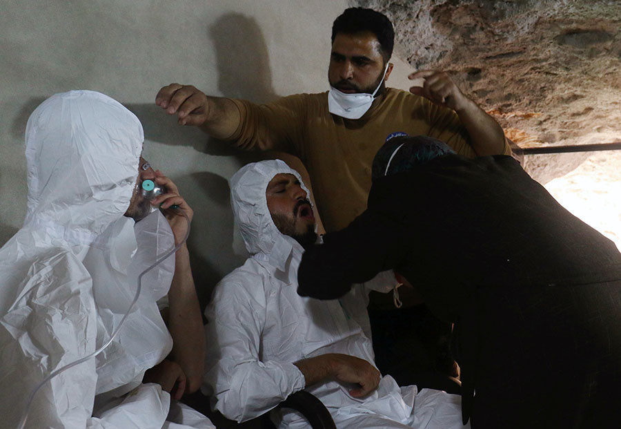 Dozens reported killed in suspected Syria gas attack