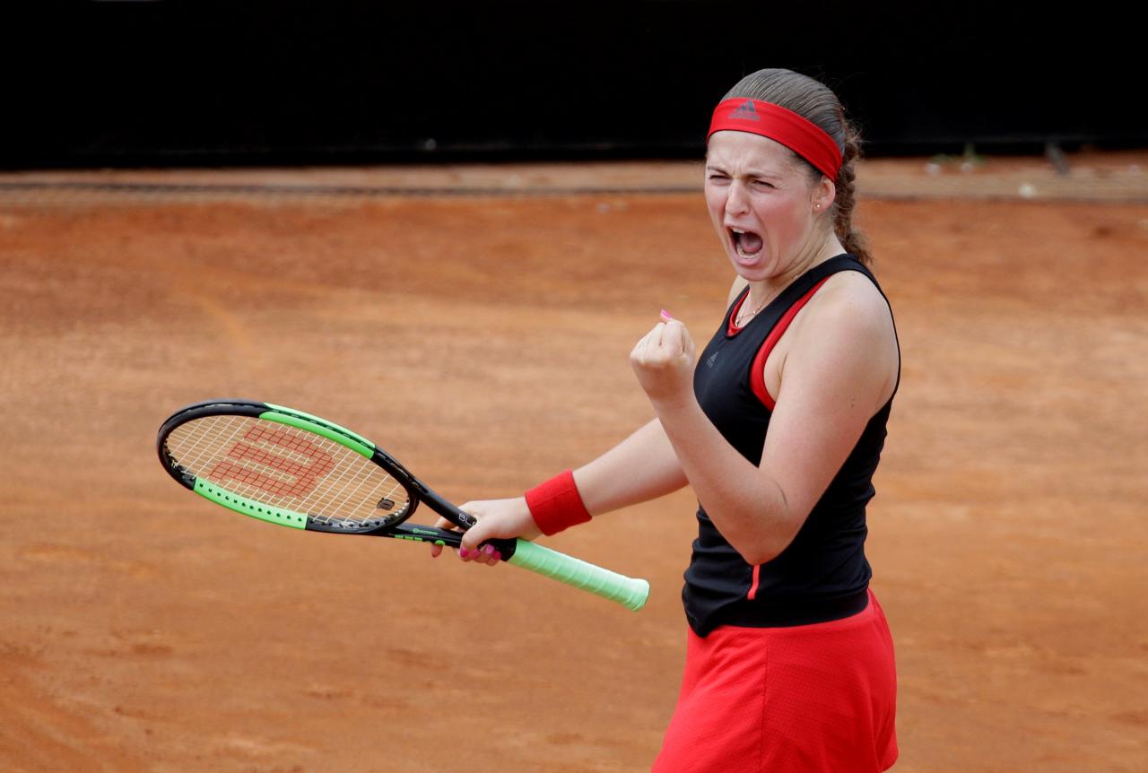 Tennis player Ostapenko ousts Konta in Rome to set up Sharapova clash
