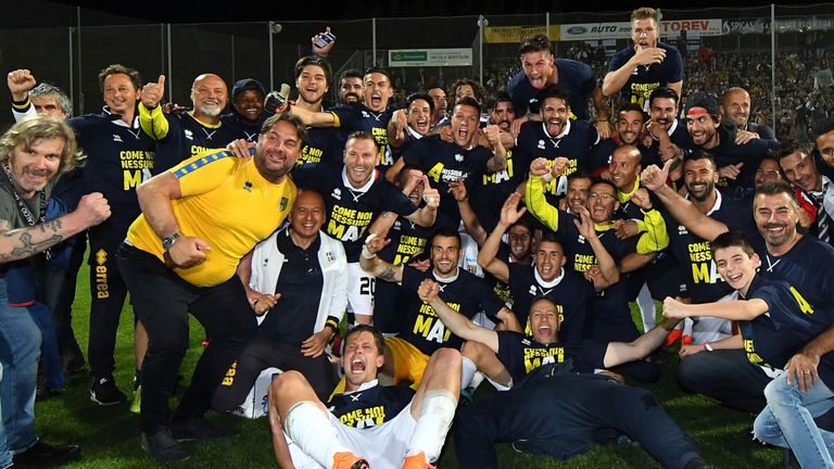 Parma back in Serie A after third successive promotion
