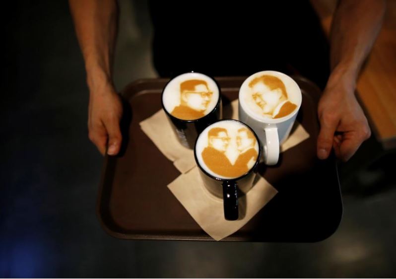 Latte art and a gym ad shows Kim Jong Un's softer image in South Korea