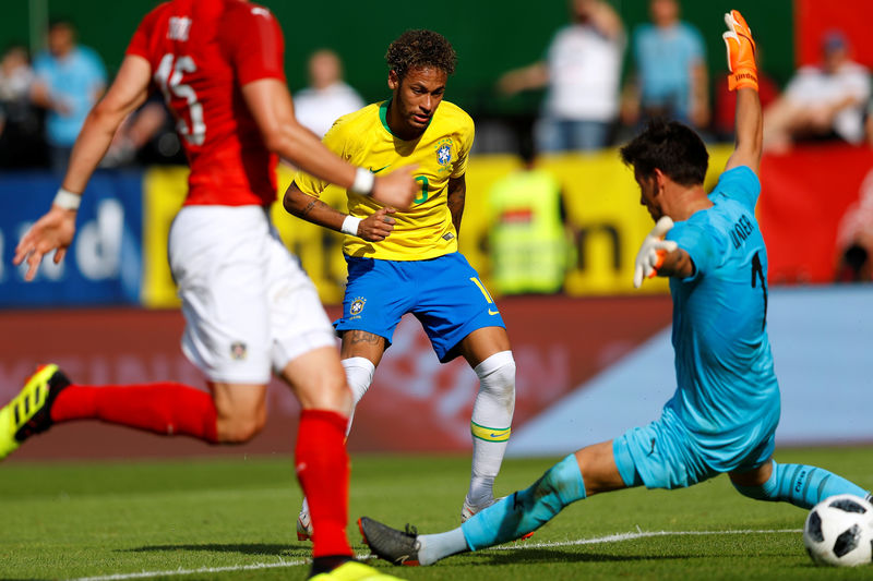 Footballer Neymar goal caps impressive Brazil win over feisty Austria