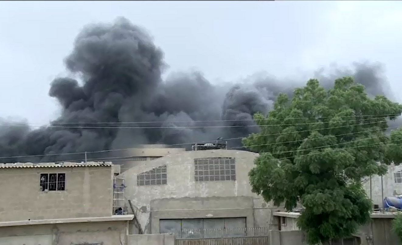 Fire erupts in foam factory in Karachi