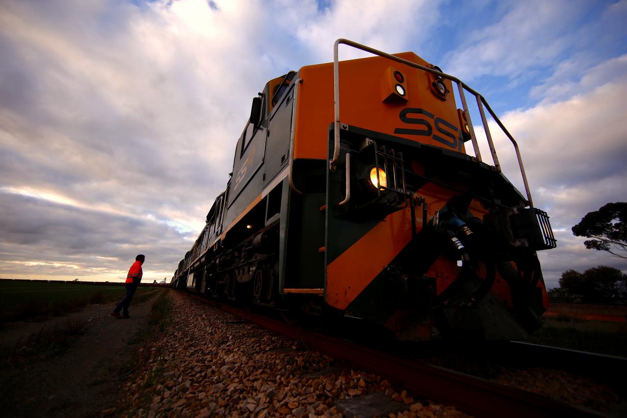 As drought grips Australia's east, giant grains trains roll to the rescue