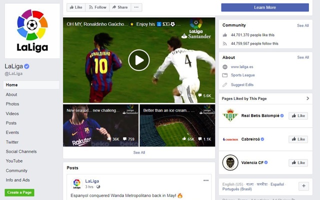 Liga announces landmark free-to-air deal with Facebook in India