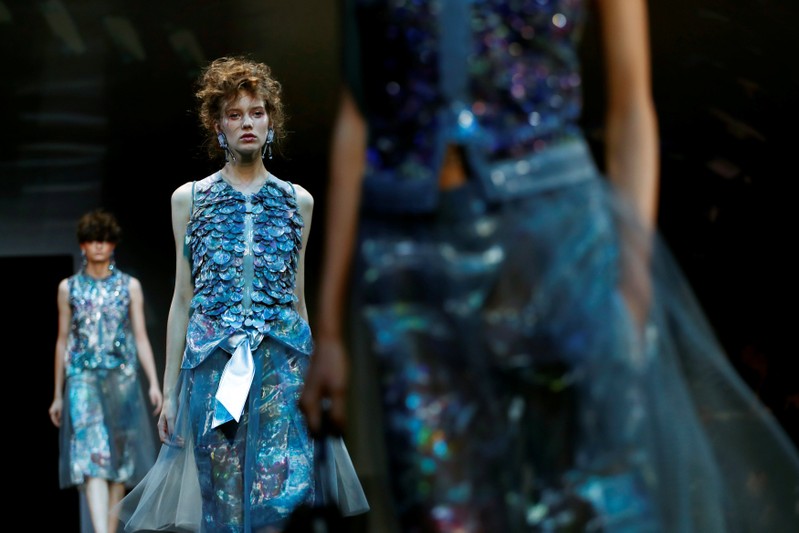 Armani defines the shape of colour in pastel and silver collection