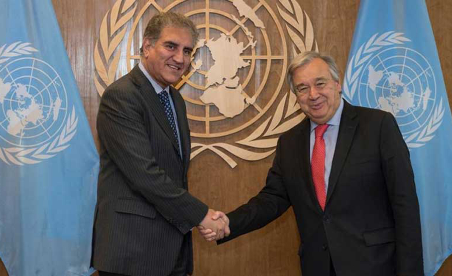 Qureshi asks UN secretary general to play role to resolve Kashmir dispute