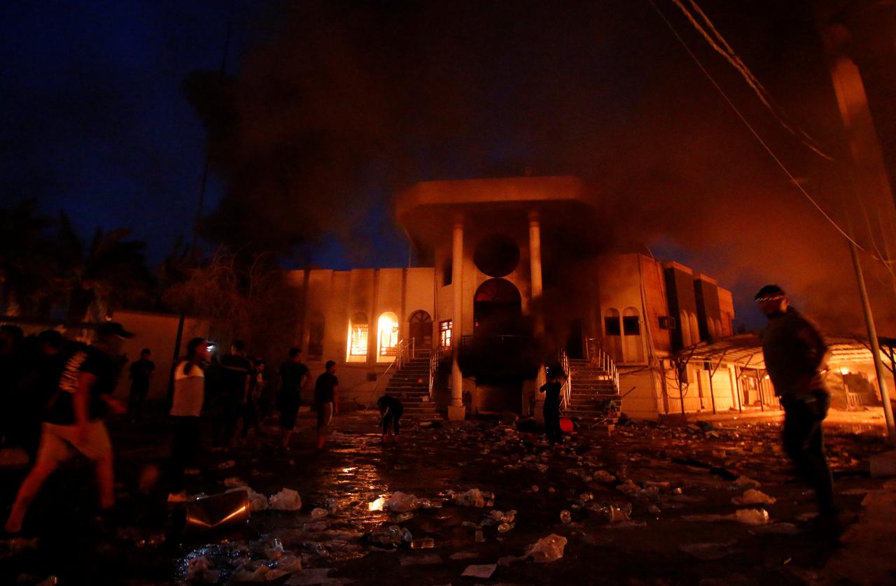 Unrest intensifies in Iraq as Iranian consulate and oil facility stormed