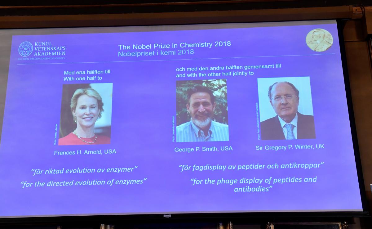 Trio wins chemistry Nobel for work on antibody drugs, smart enzymes