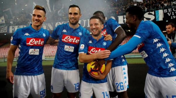 Footballer Mertens shines with hat-trick for five-star Napoli