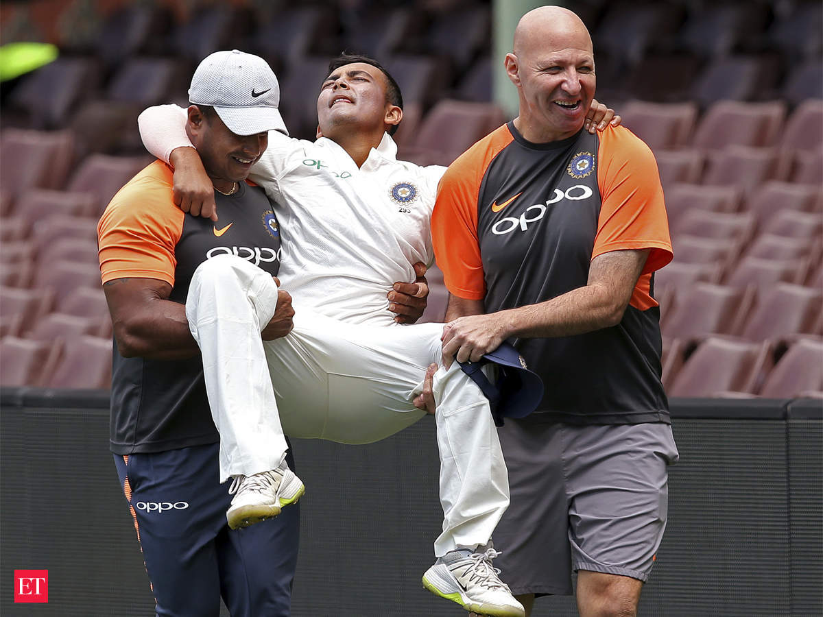 India's Shaw carried off injured during tour match in Sydney