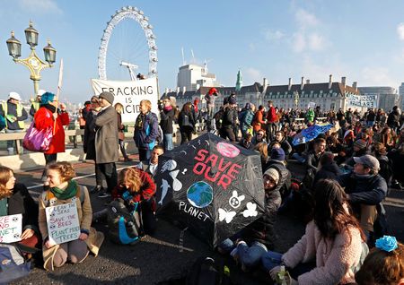 London bridges blocked by environment protest, 70 arrested