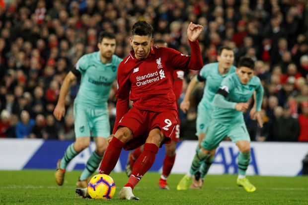 Footballer Firmino sparks five-goal Liverpool as leaders open nine-point gap