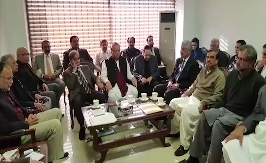 Nawaz, Shehbaz meet in Parliament House during party meeting