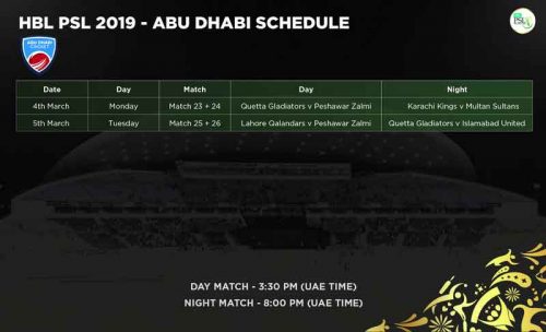 Tickets for PSL matches in Sharjah, Abu Dhabi available online