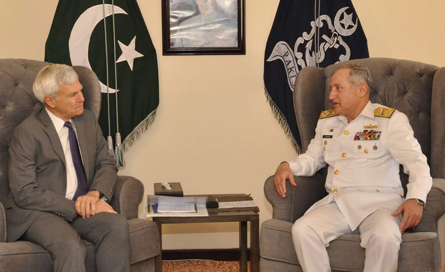CNS Admiral Zafar Abbasi meets foreign military delegates