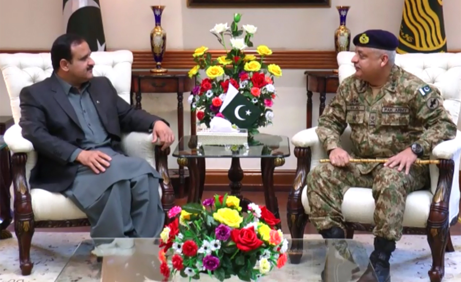 Corps Commander Lahore Majid Ehsan calls on Punjab CM Usman Buzdar