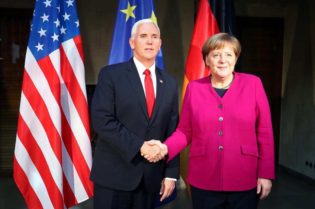 Pence chastises EU, rejects Merkel's call to work with Russia