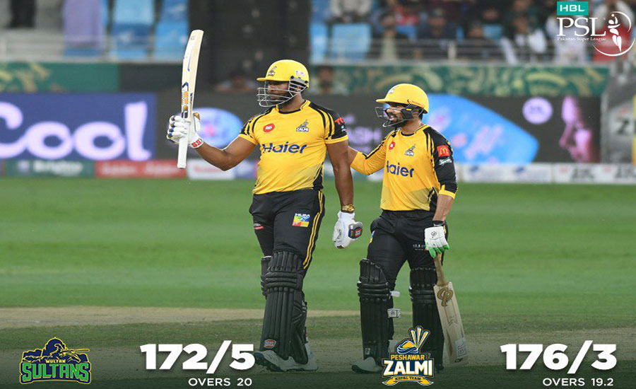 Peshawar Zalmi beat Multan Sultan by 7 wickets