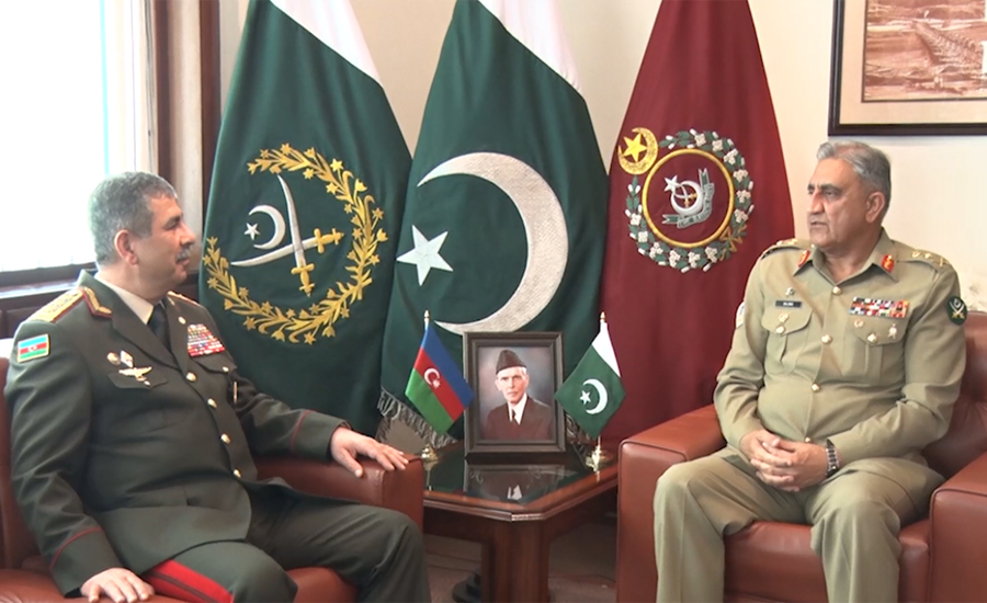 Azerbaijan defence minister, COAS Qamar Bajwa discuss regional security