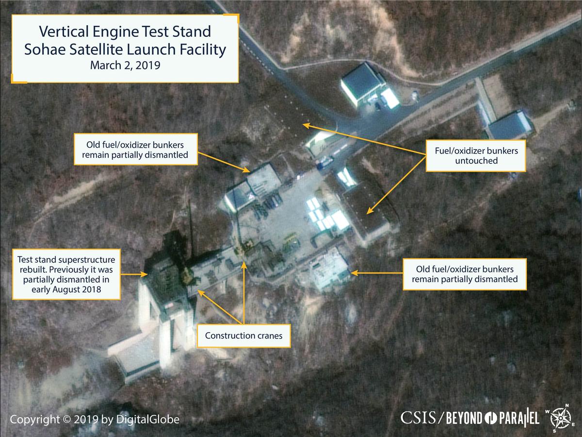 North Korea rebuilds part of missile site as Bolton warns of more sanctions