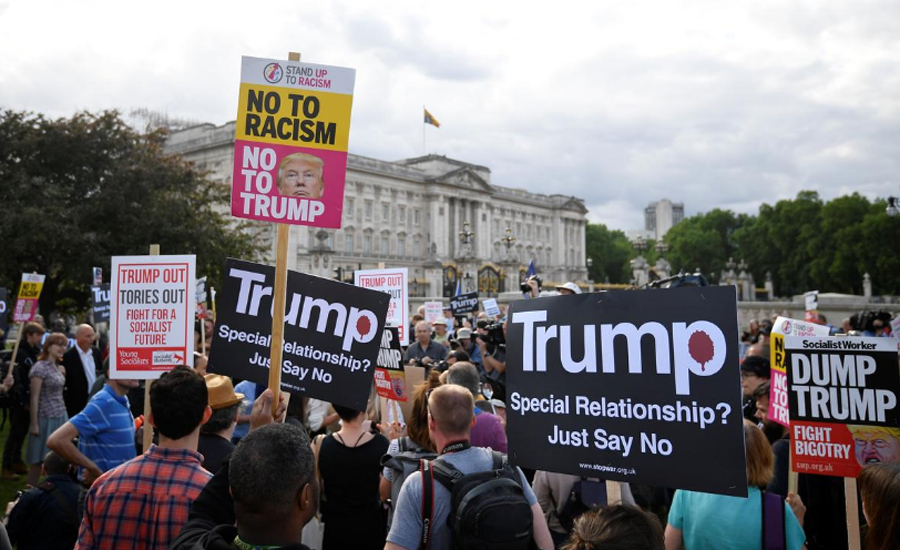 Trump's UK visit turns to Brexit and Huawei as protests planned in London
