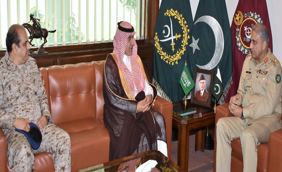 Saudi Media Minister, Adviser to Defence Minister call on COAS Qamar Bajwa