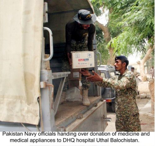 Pakistan Navy, medical, supplies, Uthal, DHQ Hospital