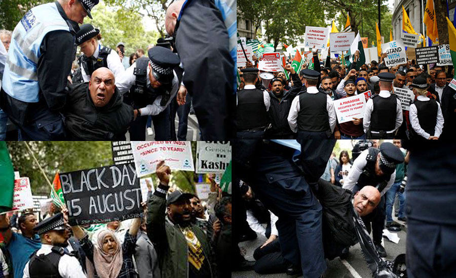 Kashmir issue: Thousands stage protest outside Indian HC in UK