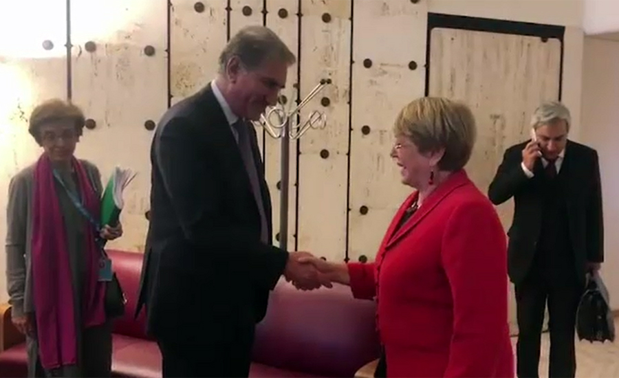 FM Qureshi apprises UNHCHR Michelle Bachelet of rights violations in IOK