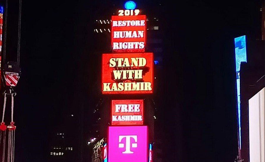 Billboards in Times Square lit up with ‘Free Kashmir’ sign over Modi visit