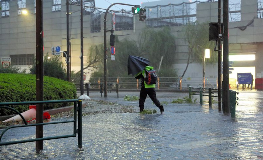 Powerful typhoon Faxai devastates city Chiba near Tokyo