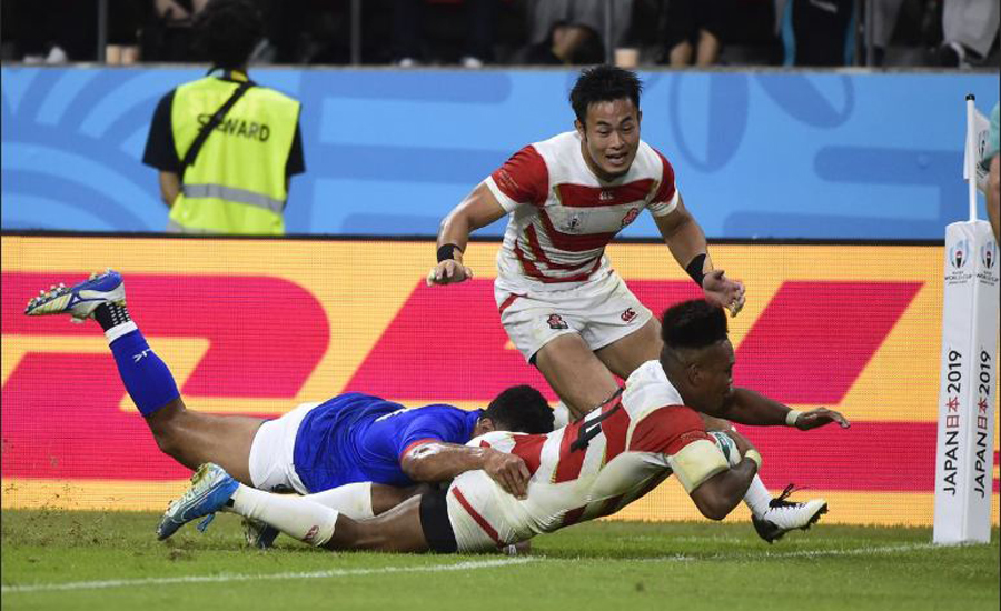 Japan on brink of first World Cup quarter-final with Samoa win