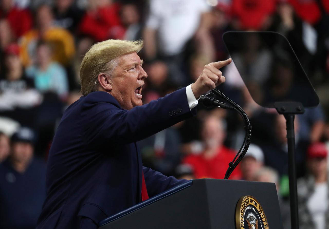 Trump uses re-election campaign rally to try to undermine impeachment inquiry