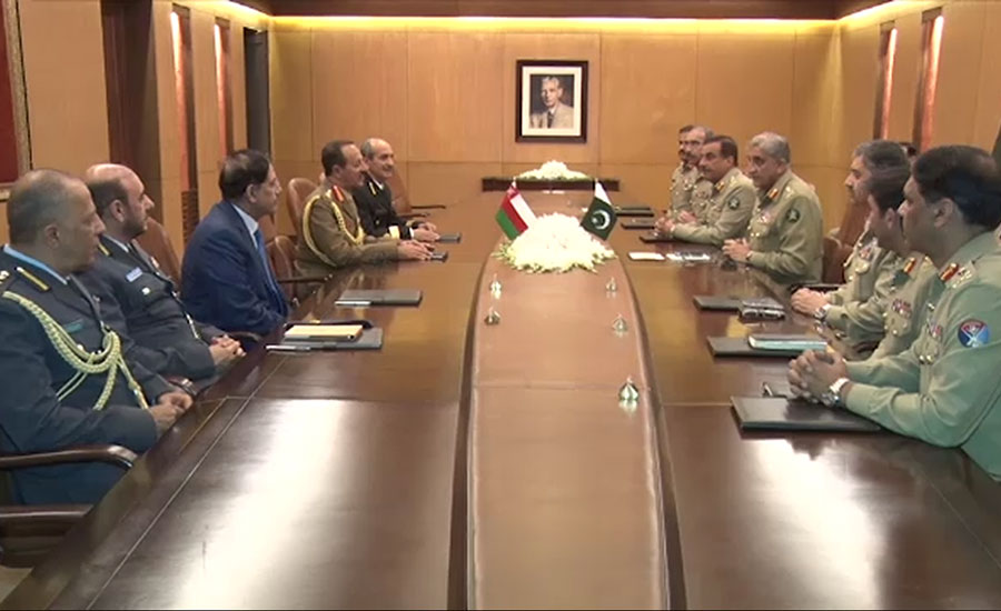Oman Armed Forces Chief of Staff Lt Gen Ahmed Bin Harith calls on COAS Bajwa