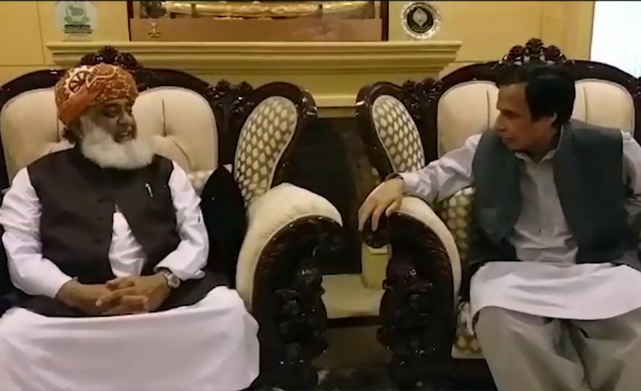 Ch Pervaiz Elahi meets Fazlur Rehman to end deadlock over Azadi March talks