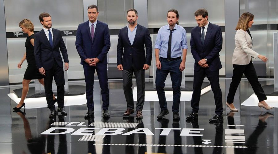 Spain's election candidates clash over Catalonia in TV debate