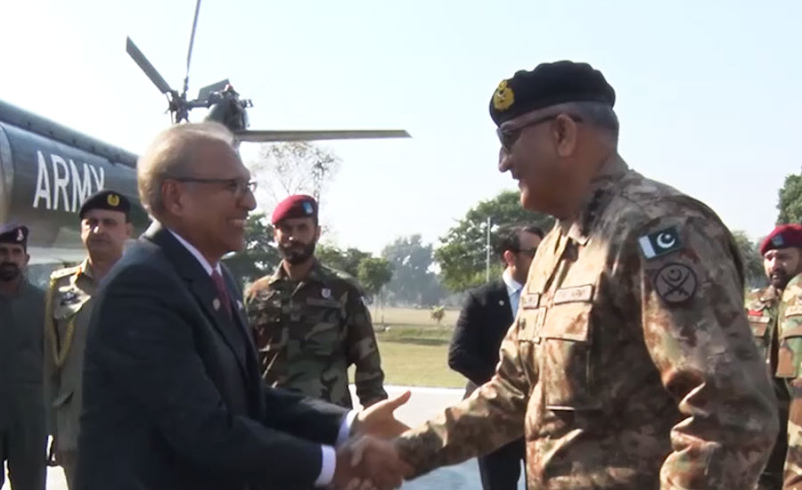 President visits Army marksmanship Firing Ranges near Jhelum