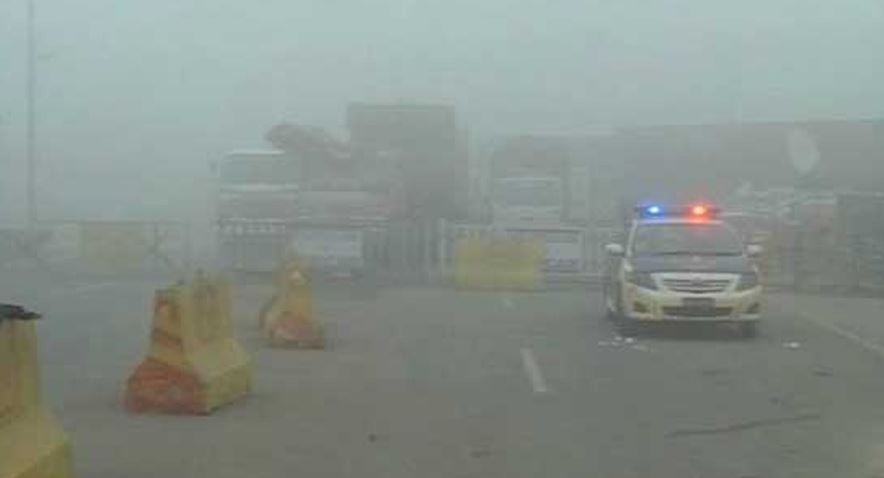 Plain areas of Punjab experiencing intense fog, with low to zero visibility on roads