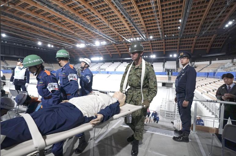 Tokyo 2020 organisers hold earthquake drill at Olympics venue