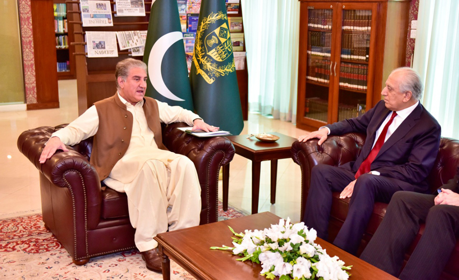 Zalmay Khalilzad, FM Qureshi discuss Afghan peace process