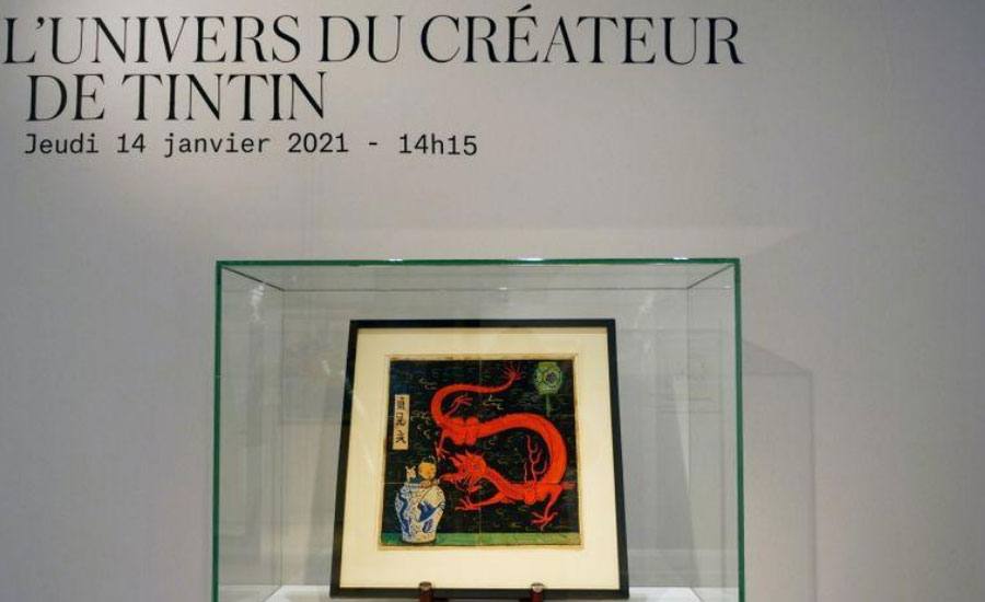 After years in a drawer, Tintin painting tipped to fetch over 2 million euros