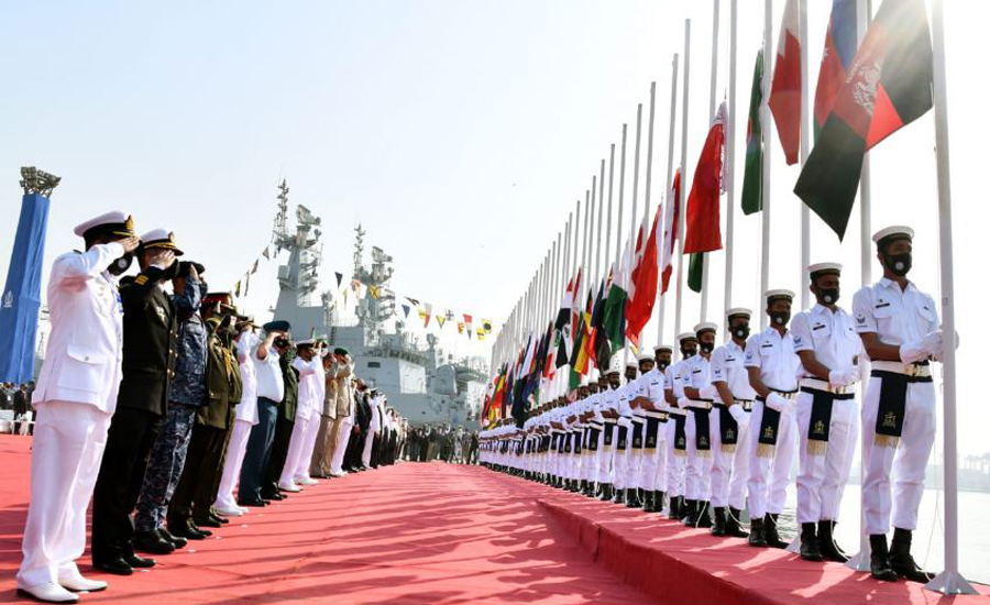 7th Multinational Maritime Exercise Aman-2021 commences with flags hoisting ceremony