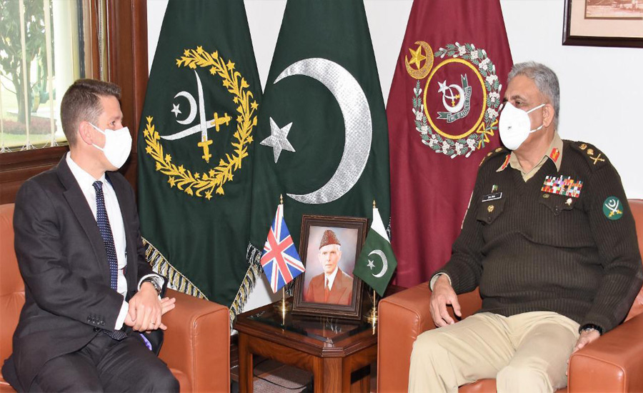 COAS Qamar Bajwa, UK High Commissioner Christian Turner discuss regional security