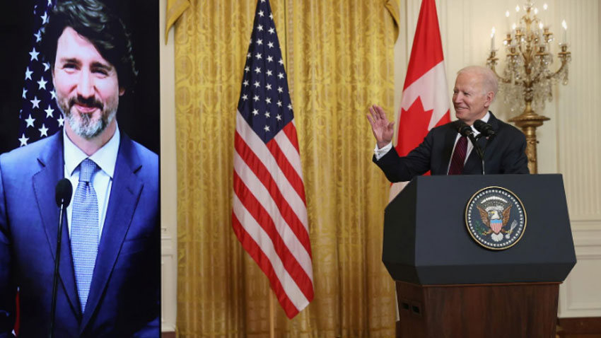 Biden, Trudeau pledge to counter China, climate change, in warm first 'meeting'