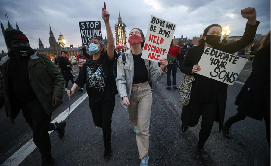 Londoners continue to protest against police after murder of Sarah Everard