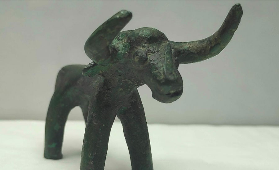 Greek archaeologists unearth bronze bull idol in ancient Olympia