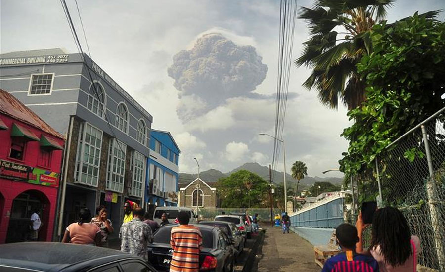 Volcano erupts in southern Caribbean, sparking evacuation 'frenzy'