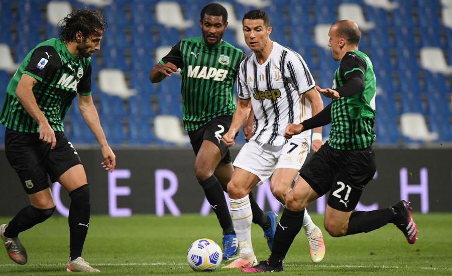 Ronaldo reaches 100 goals for Juventus in vital win at Sassuolo